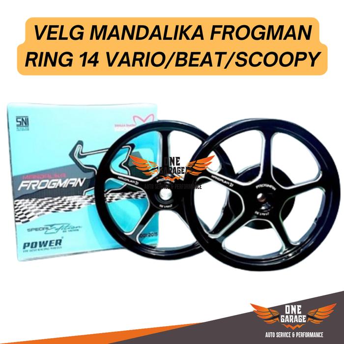 VELG RACING POWER MANDALIKA FROGMAN PALANG 5 160/185 RING 14 SET DEPAN BELAKANG PNP 160 185 RING14 V