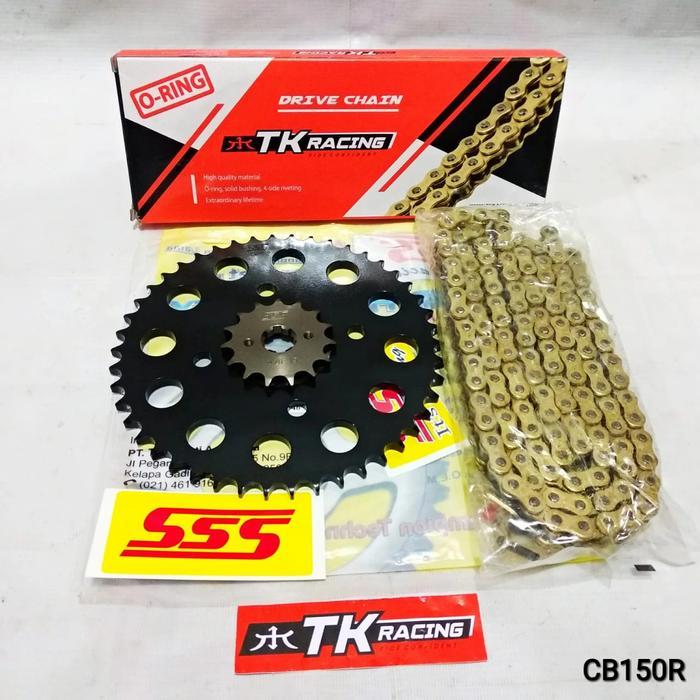 Gear Set Sss Hitam Cb150R Led - Cbr150 + Rantai O-Ring Tk Racing #Gratisongkir