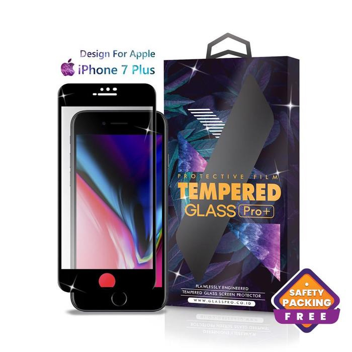 Glass Pro Tempered Glass iPhone 7 Plus Full Cover Anti Gores Screen Guard Premium Bergaransi