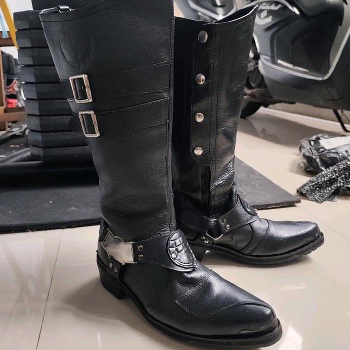 prelove sepatu boot motor touring koboi sz43