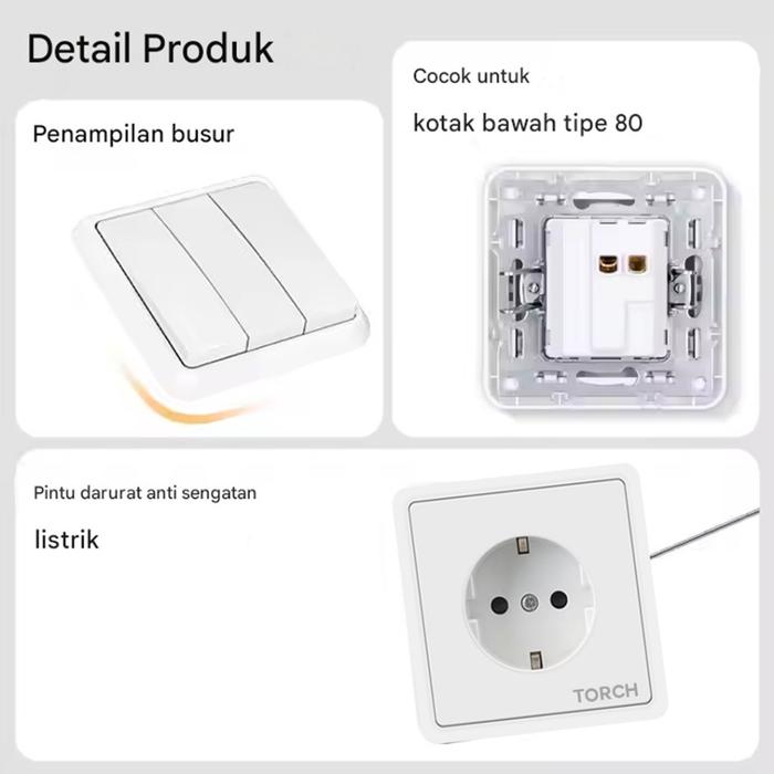 COD Saklar Lampu INBOW IB Engkel Seri Triple Stop Kontak Modern Minimalis Elegan Mewah Estetik Sakla