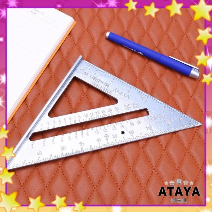 Penggaris Siku Mistar Triangle Ruler Aluminium