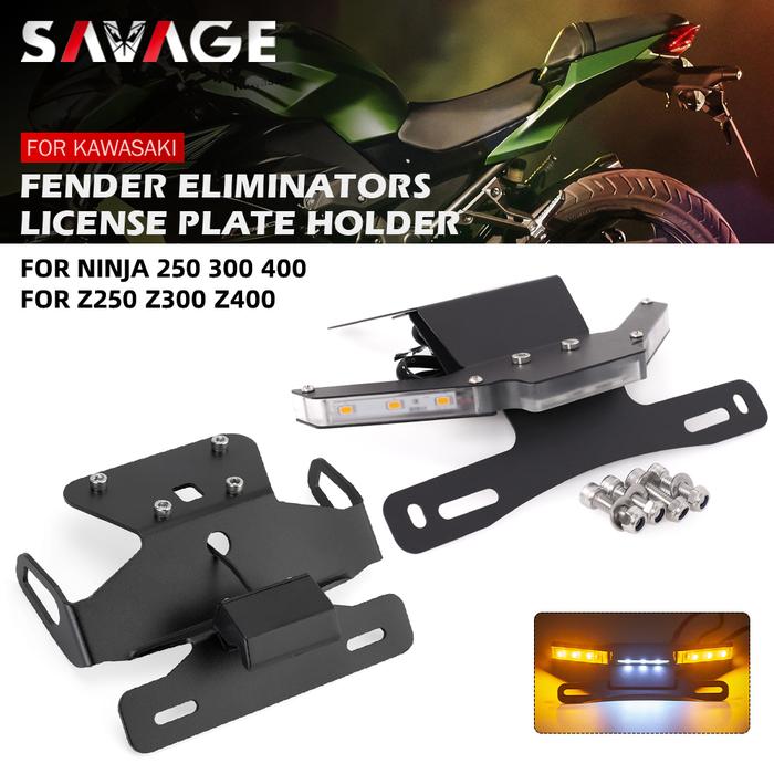 Dudukan Pelat Lampu LED untuk KAWASAKI Z250 Z300 Z400 NINJA 250 300