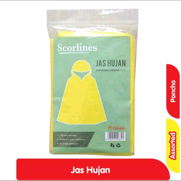 Scorlines Jas Hujan Plastik Ponco Lengan Panjang Assorted