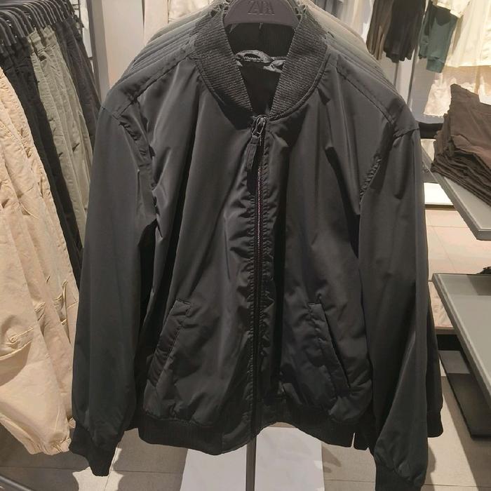 Jaket Bomber Zara Pria Jaket Ringan Original Hitam