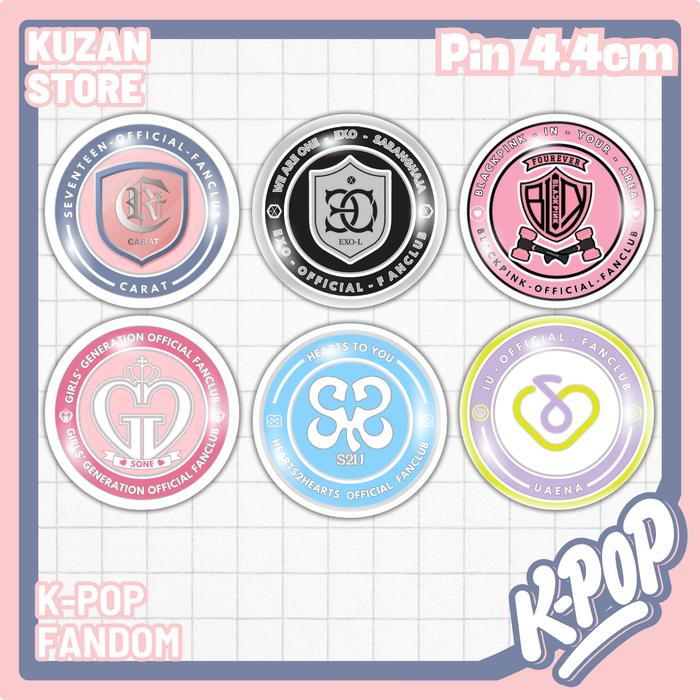 Pin Logo Fandom KPOP 4.4 cm / Pin Badge / Pin Button / Pin Peniti / Pin Press / Bros Pin Bulat Freeb