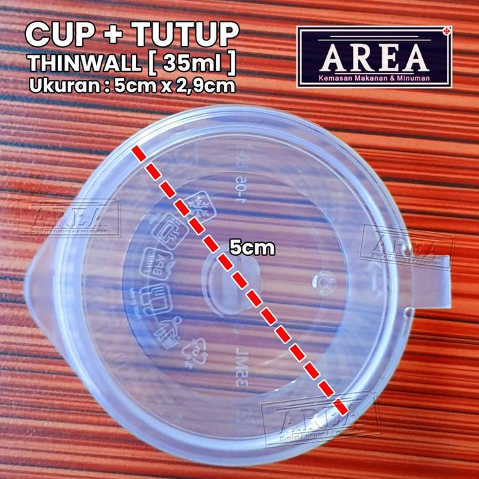 Safitiri [1Pack 50Pcs] Cup Sauce Sambal 35Ml Tutup Sambung Tahan Panas Dan Dingin Thinwall Tutup Rap