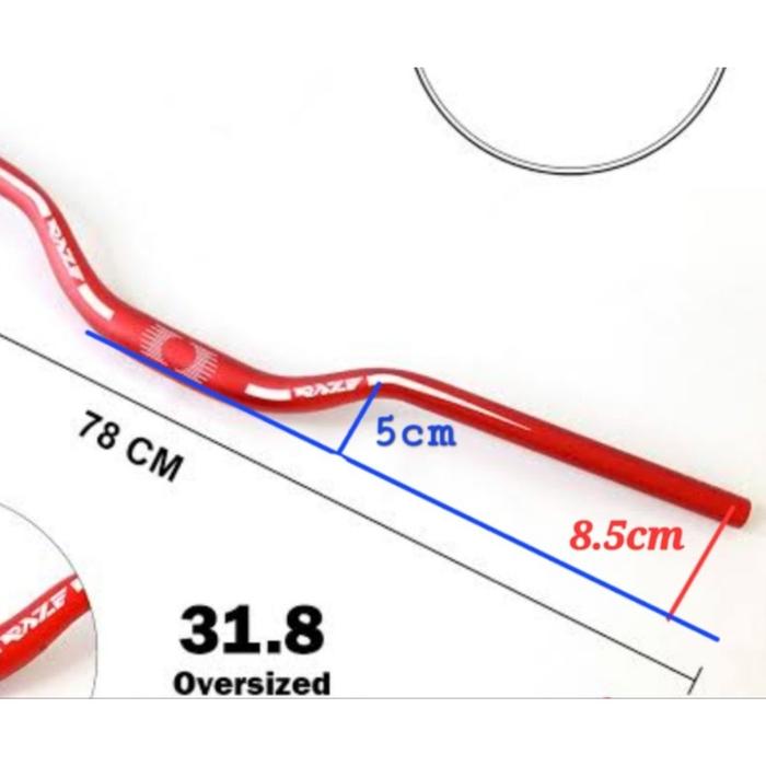 "Jual Produk Stang MTB Fixie Rise Bar Raze Oversize 31.8 Alloy ''