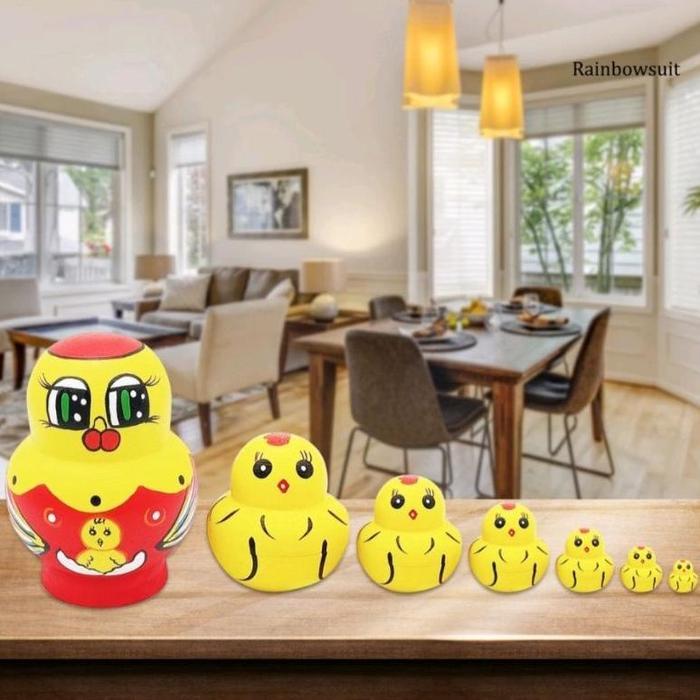 TERBARU Mainan Bebek Ayam Tumpuk Beranak Isi 10 Sarang Matrioska Ready II pucuk olstore