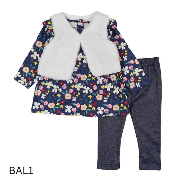 BABYPOTATO - Dress Set 3in1 kode BAL (PAKET DRESS ANAK BAYI) - BAL1, 6M