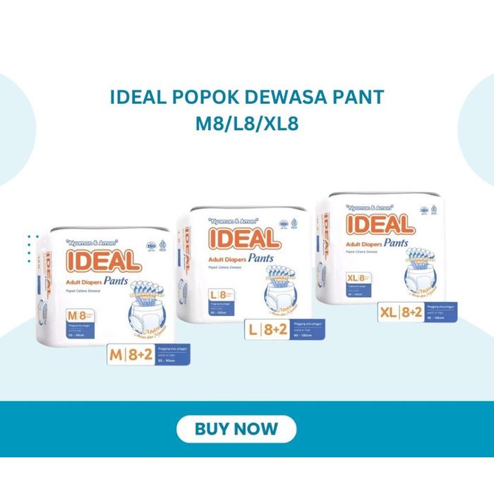 Pampers Dewasa Celana Ideal L - Popok Dewasa Celana Ideal L Ukuran L Nyaman Maksimal Tidak Mudah Tum