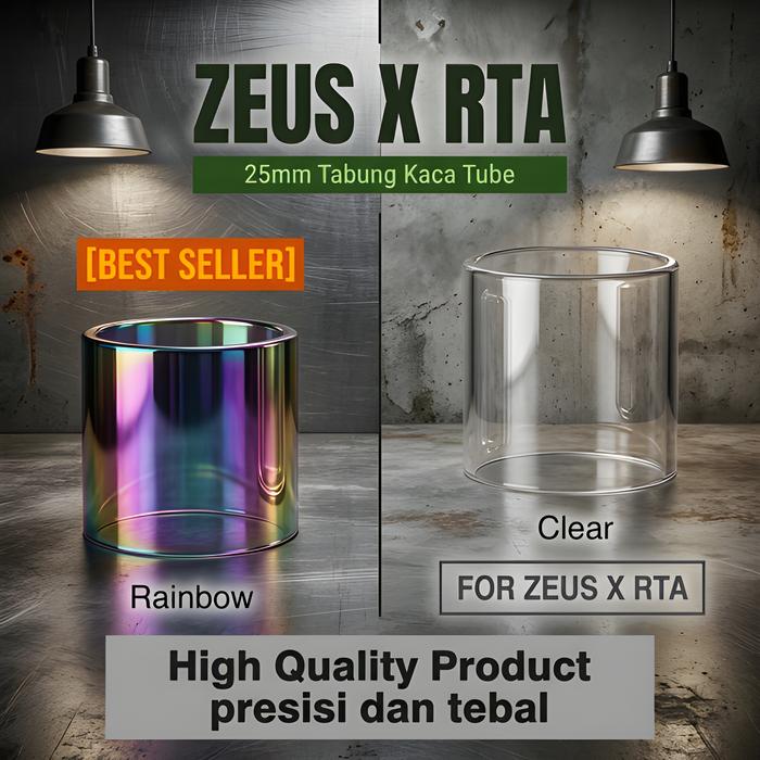 TERMurah  ZEUS X RTA Replacement Glass | 25 25mm Tabung Kaca Tube