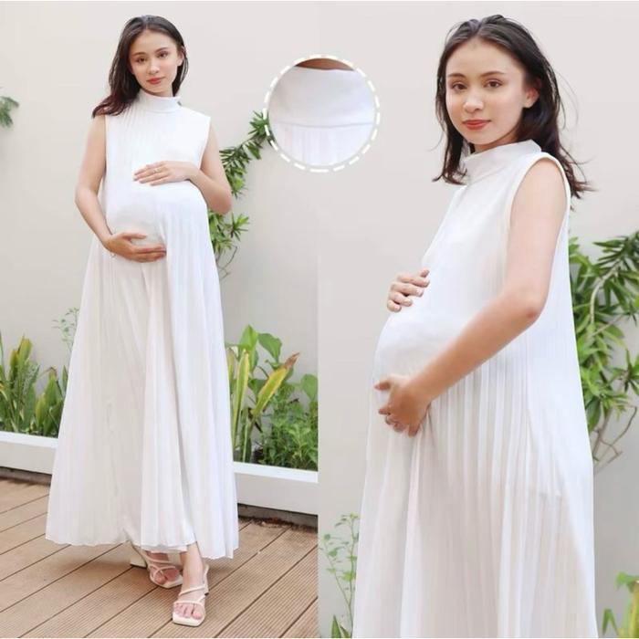 INNER DRESS HAMIL KEKINIAN / GAMIS PLISKET PREMIUM / BAJU GAMIS HAMIL