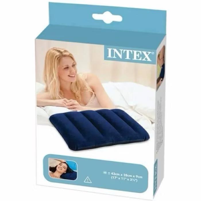 Intex 68672 Bantal Angin / Travel Air Pillow Blue Color