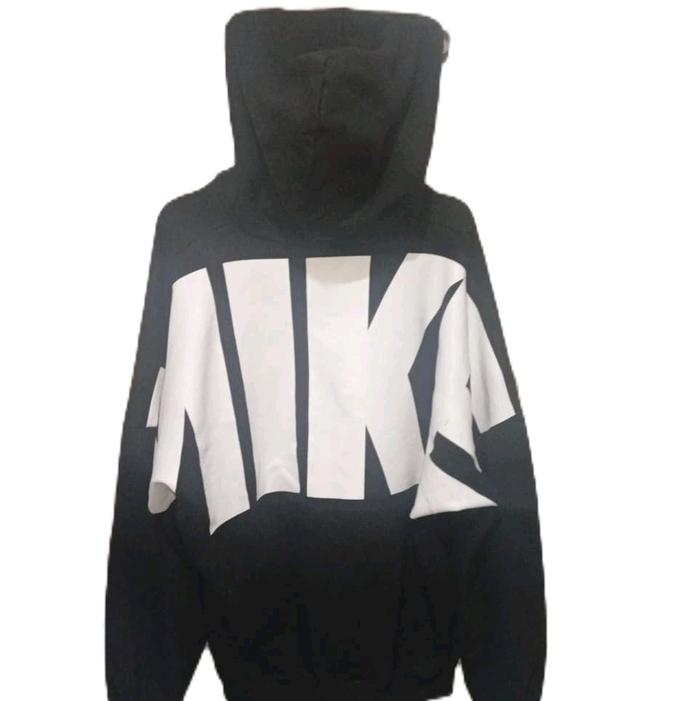 Nike Hoodie Besar Logo Hitam Putih untuk Pria dan Wanita like new