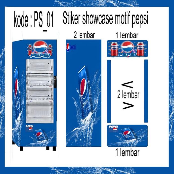Stiker showcase/lemari pendingin motif yunik