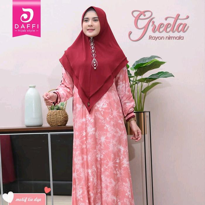 Gamis Daffi Series Greeta Motif Bunga ready toko daffi Sidoarjo