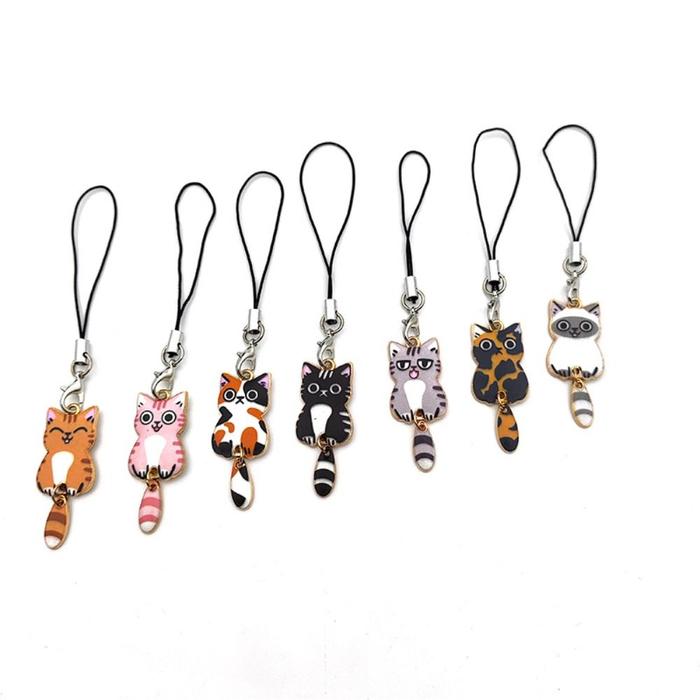 Cute Cat Phone Strap Lanyards For Case Strap Decoration KeyChain Mobile Phone Strap Phone Hanging Ch