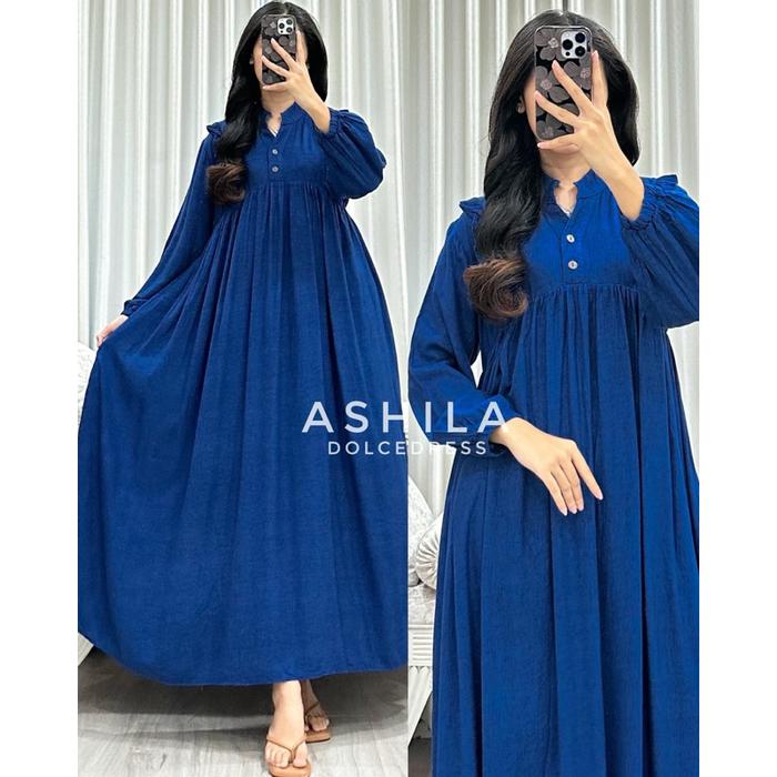 Daster Arab Dolce Ashila Midi Dress Rayon Motif Busui Bumil Nyaman Terlaris