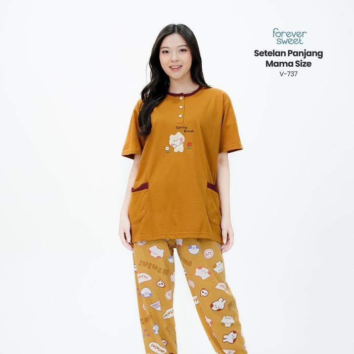 Baju Tidur Piyama Forever Sweet Mama Size Pendek Celana Panjang Cp