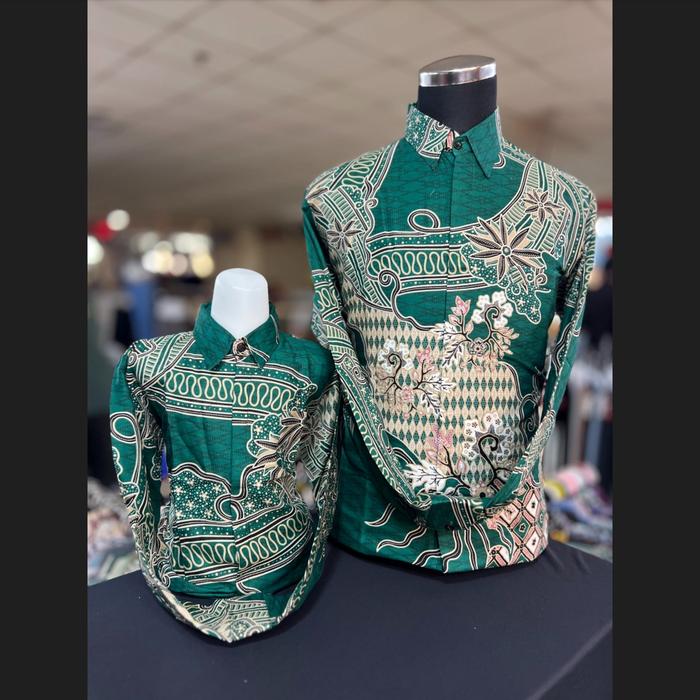 BATIK WARNA HIJAU BOTOL, KEMEJA BATIK PRIA HIJAU