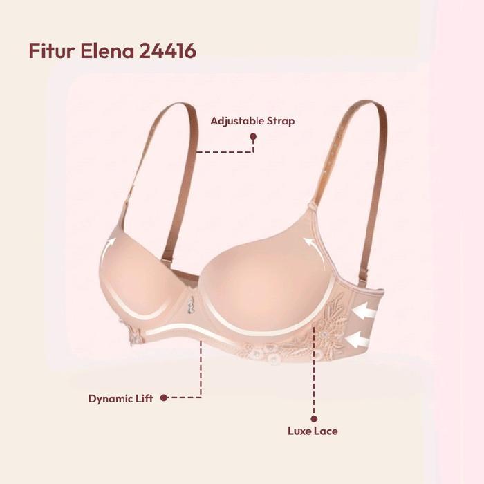 Elena Bundle Wired Bra kawat Pakaian Dalam Wanita Busa Tipis 32A - 36A E 24416