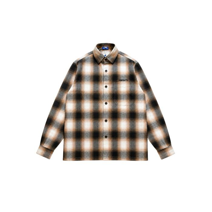 Kubik Society Flanel Veterano - Kemeja Flanel Veterano Wood Graphic Brown