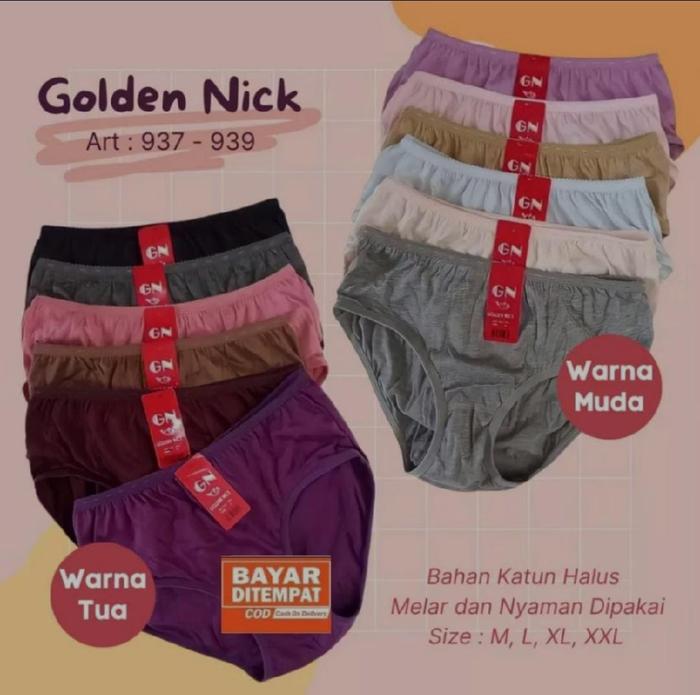 3 Pcs CD GOLDEN NICK 937, CD GOLDEN NICK 939 Dan CD GOLDEN NICK 931 | Celana dalam wanita golden nic