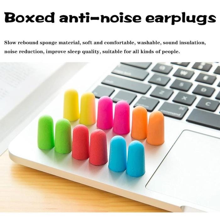 Kotak Peredam Suara Busa Earplugs Penutup Telinga Penyumbat Teling Earplugs Tidur Peredam Suara Nyam
