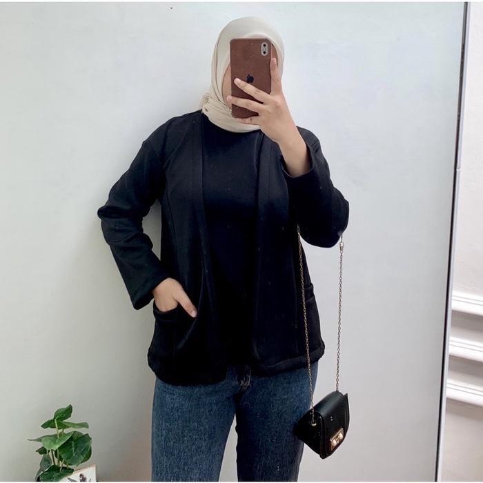 ATASAN BLAZER SCUBA PREMIUM/BLAZER KOREAN STYLE/OUTER ATASAN WANITA FORMAL Fit Tebal Kerja Casual Ka