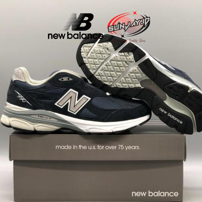 38,5/24,5 - Sepatu NB New Balance 990v3 MiUSA Navy Denim M990NB3