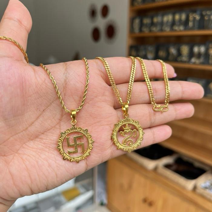Kalung swastika dan omkara / kalung swastika / kalung omkara