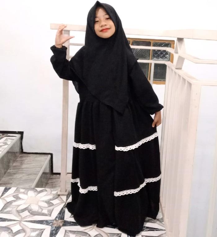 zia zia dress gamis perempuan anak set hijab 4-12 tahun gamis syar"i gamis muslim anak perempuan set