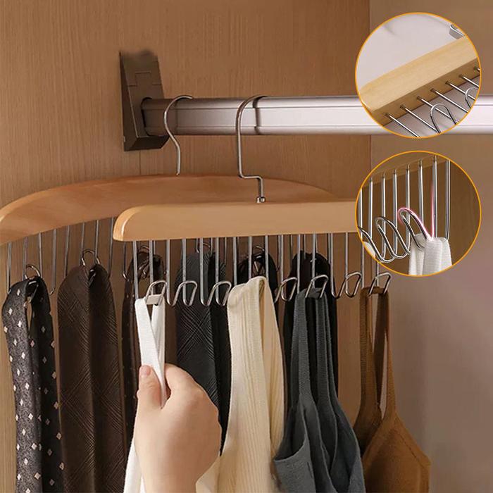 Rak sabuk Anti Slip, rak tas pakaian Multi fungsi, rak sabuk kayu,