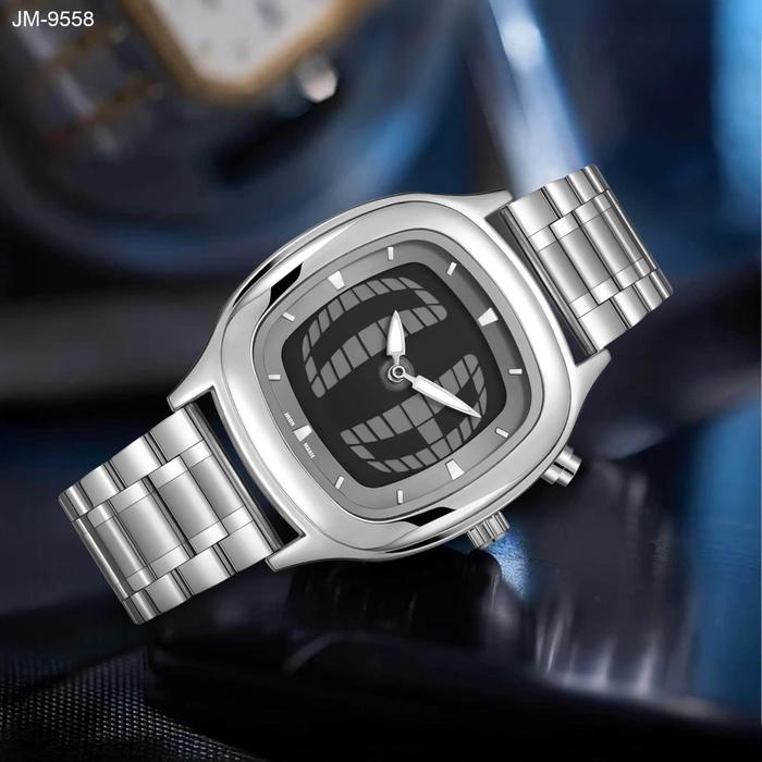 Jhon Marie Jam Tangan Pria Wanita 9558 Rantai Digital Fashion Original Quartz Stainless Steel Tahan 