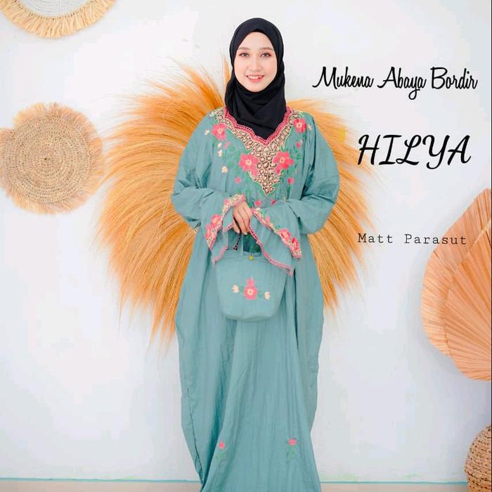 ABAYA PARASUT BORDIR SIZE XL DEWASA - mukena abaya sholat parasut bordir premium terbaru termurah fa