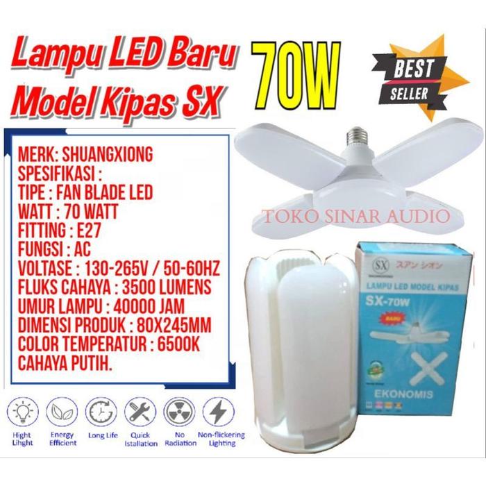 Lampu Led Model Kipas 50 Watt Sx Model Kipas 4 Baling Lampu Led Lampu Kipas Shuangxiong
