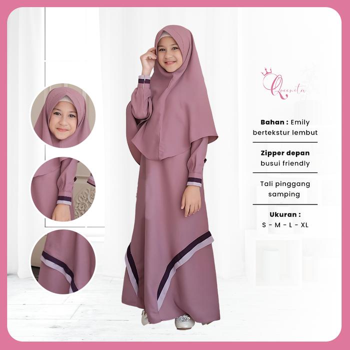 Gamis Set Anak Farannisa By Queenita.id Set Hijab Muslimah Terbaru Trendy