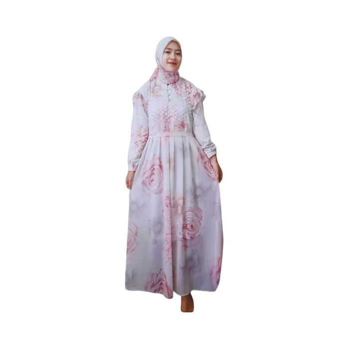 ARIFA DRESS GAMIS CERUTY TILE MAHALINI BUSUI DAN WUDHU FRIENDLY FREE KERUDUNG SEGI EMPAT (MODEL DADA