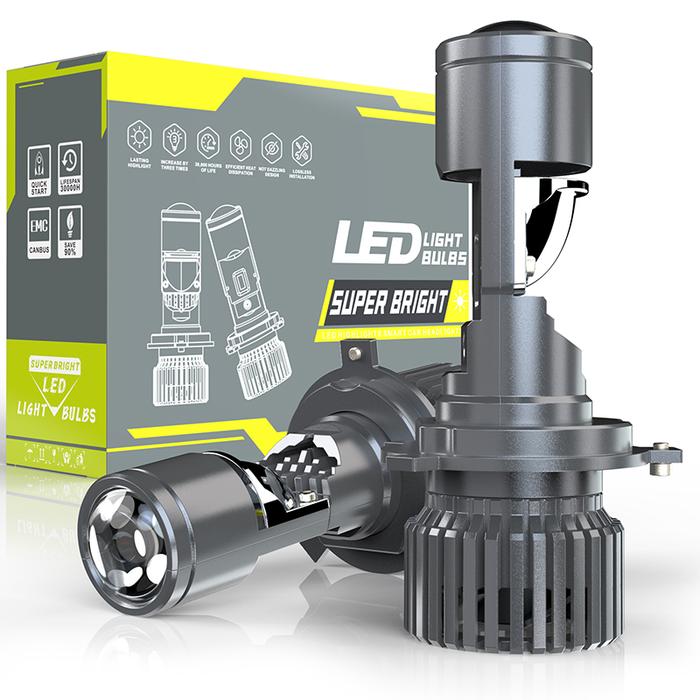 TOYUKI 2Pcs H4 Bi LED Projector Lens Headlight Bulb 50000lm 9003 for