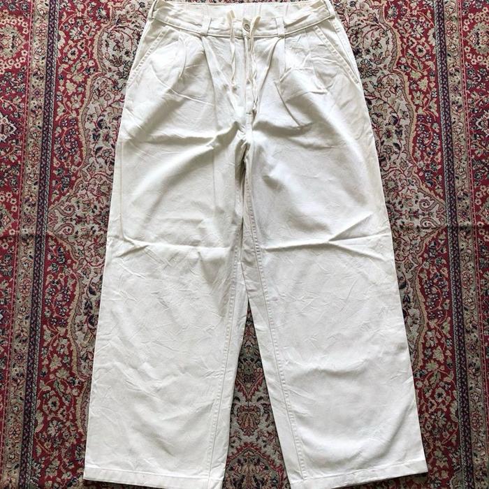 Celana Gu denim baggy slack pants gu japan streetwear wide pants HH212
