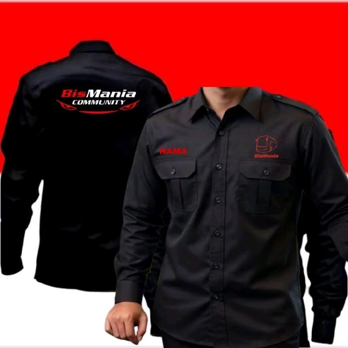 new ready stok full bordir kemeja bismania baju bismania seragam bismania pdh bismania baju seragam