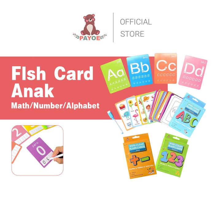 PAYOE Flash card edukasi anak/mainan flash card abc english/kartu edukasi anak