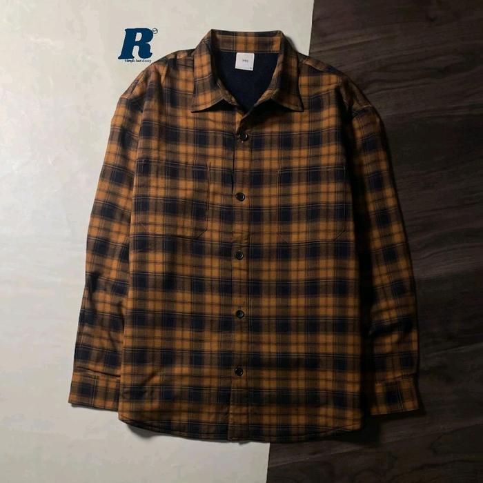 Kemeja Lengan Panjang Jacket Flannel Shirt Outer Tebal 4 Pocket SEIG Size 100 fit XL Unisex