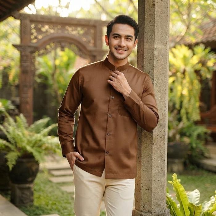 Kemeja Koko Jadul Eksklusif Pria Dewasa - Baju Muslim Gaya Klasik Tradisional Modern untuk Tampilan