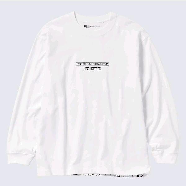 Crewneck Chainsaw Man × Kosuke Kawamura UT Lengan Panjang Kode 03 - Putih