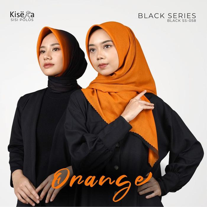 Black & Orange Series Gradasi | Kisera Kerudung Hijab 4 Warna 1 Motif Artificial Texture, Jilbab Pra