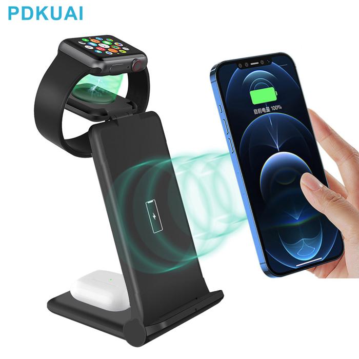 22W 3 in 1 Wireless Charger For AirPods Pro Apple Watch 7 6 SE Fast
