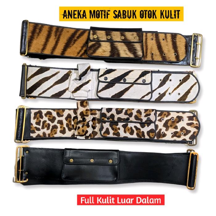 Sabuk Otok Kulit Motif Harimau Macan Tutul Ikat Pinggang Bopo Jaranan Warok Ponorogo