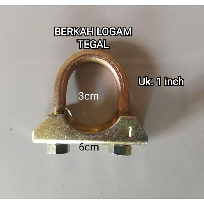 KLEM PIPA BESI U 1" Inch | KLEM KNALPOT PENJEPIT PIPA U CLAMP BOLT